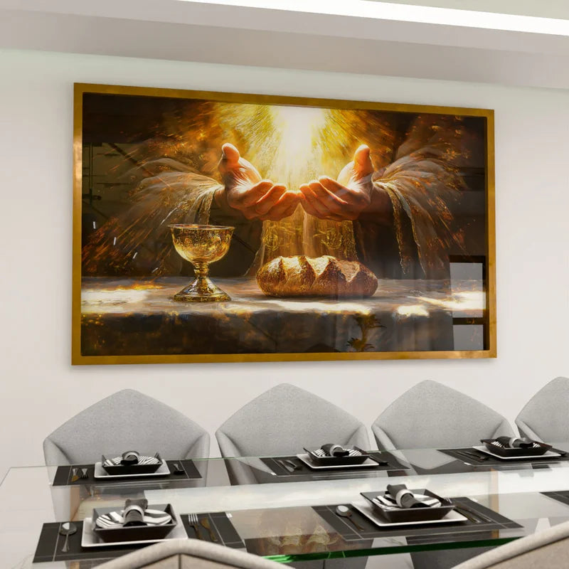 Quadro Decorativo Pão e Vinho Abençoado