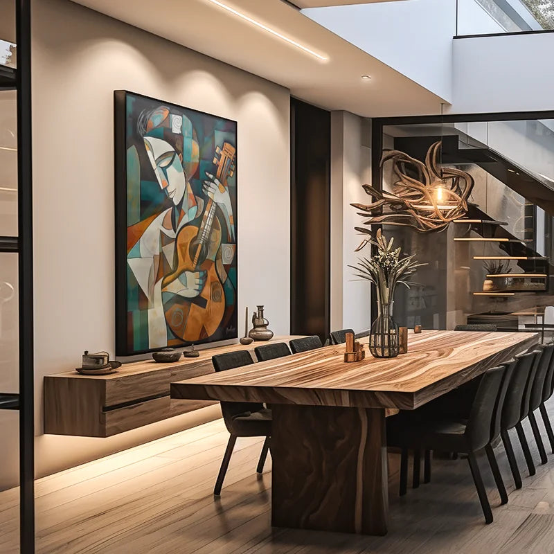 Quadro Decorativo Tocando Violão Mosaico