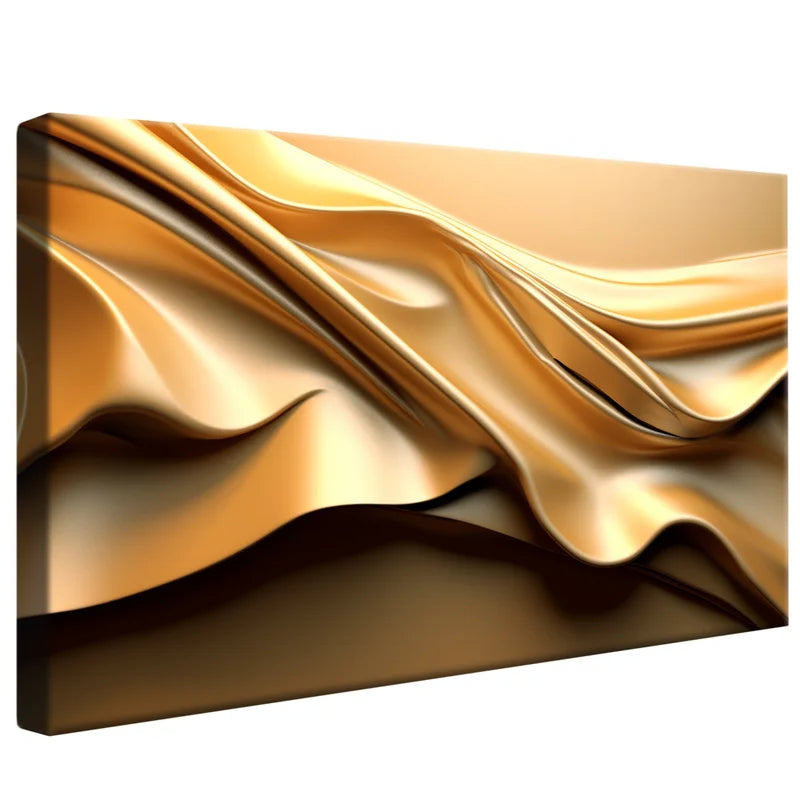 Quadro Decorativo Golden abstrato 3D Luxo Moderno