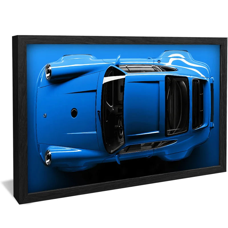 Quadro Decorativo Porsche 911 Azul Tubarão