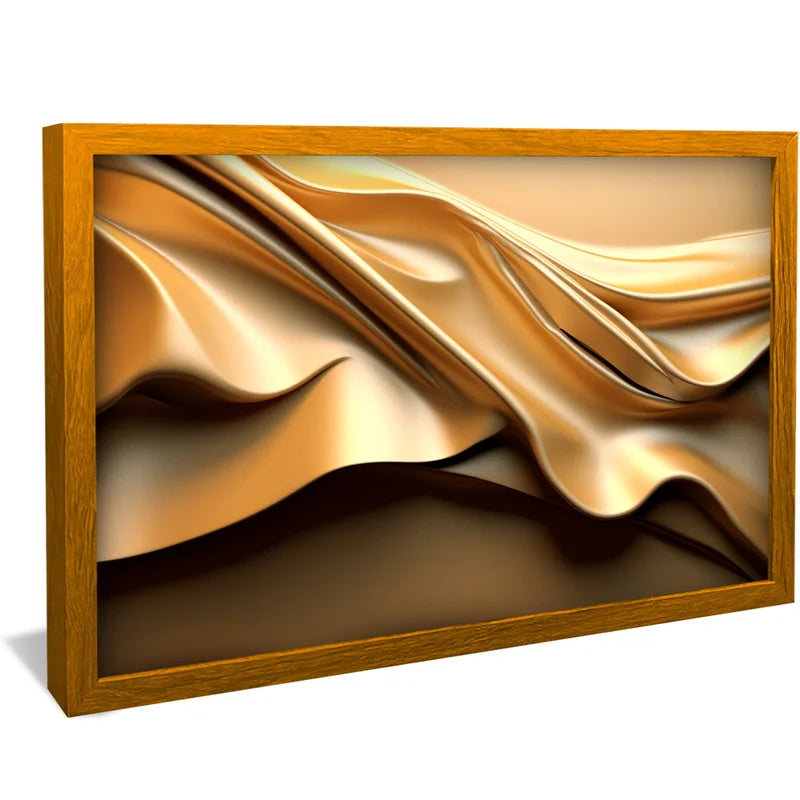 Quadro Decorativo Golden abstrato 3D Luxo Moderno