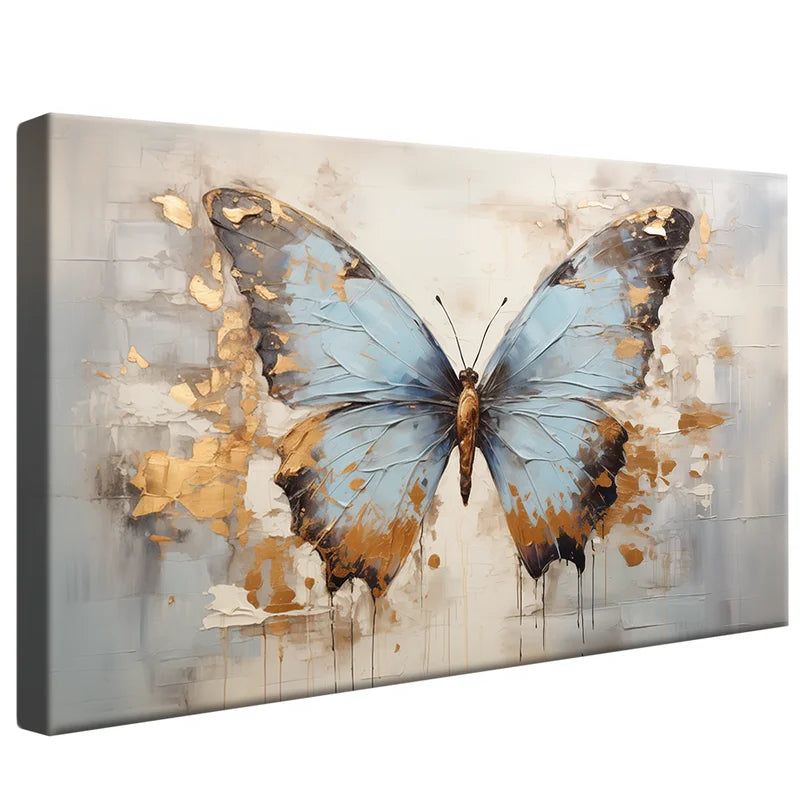 Quadro Decorativo Pintura Borboleta Azul