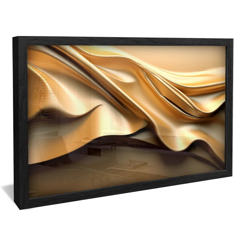 Quadro Decorativo Golden abstrato 3D Luxo Moderno
