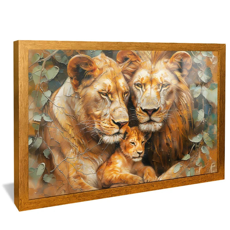 Quadro Decorativo Retrato Família Leão