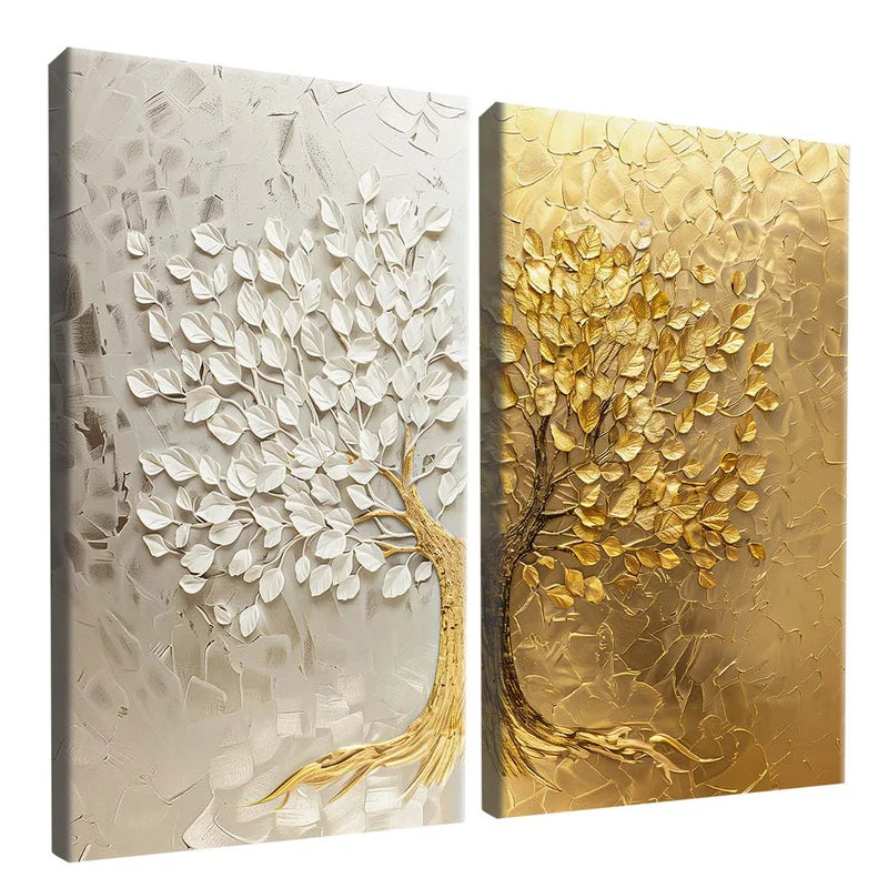 2 Quadros Decorativo Duo Árvore da Prosperidade