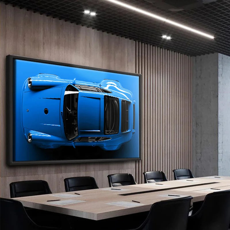 Quadro Decorativo Porsche 911 Azul Tubarão