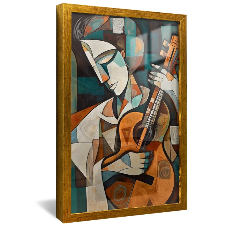Quadro Decorativo Tocando Violão Mosaico