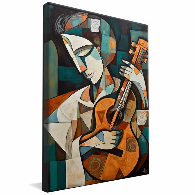 Quadro Decorativo Tocando Violão Mosaico