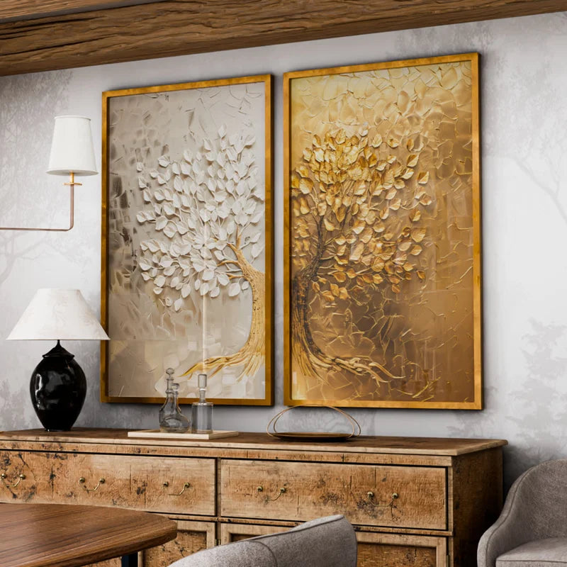 2 Quadros Decorativo Duo Árvore da Prosperidade