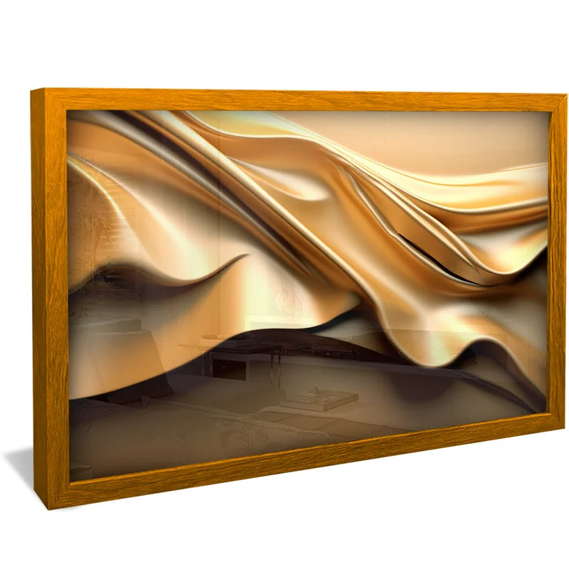 Quadro Decorativo Golden abstrato 3D Luxo Moderno