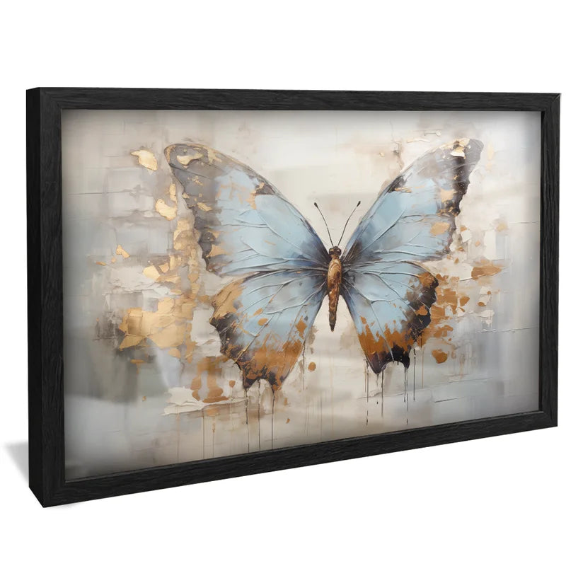 Quadro Decorativo Pintura Borboleta Azul