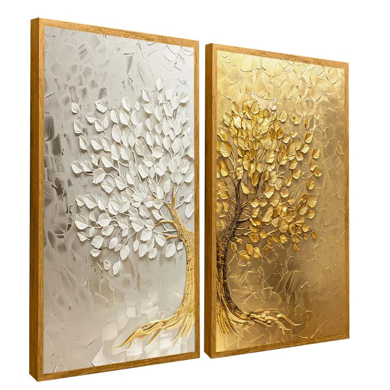 2 Quadros Decorativo Duo Árvore da Prosperidade