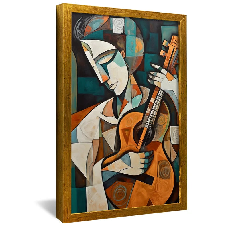Quadro Decorativo Tocando Violão Mosaico